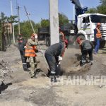 Московские энергетики обновляют опоры ЛЭП возле Александровска