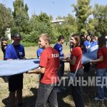 В Антрацитовском муниципальном округе в День Государственного флага Российской Федерации развернули шестидесятиметровый триколор