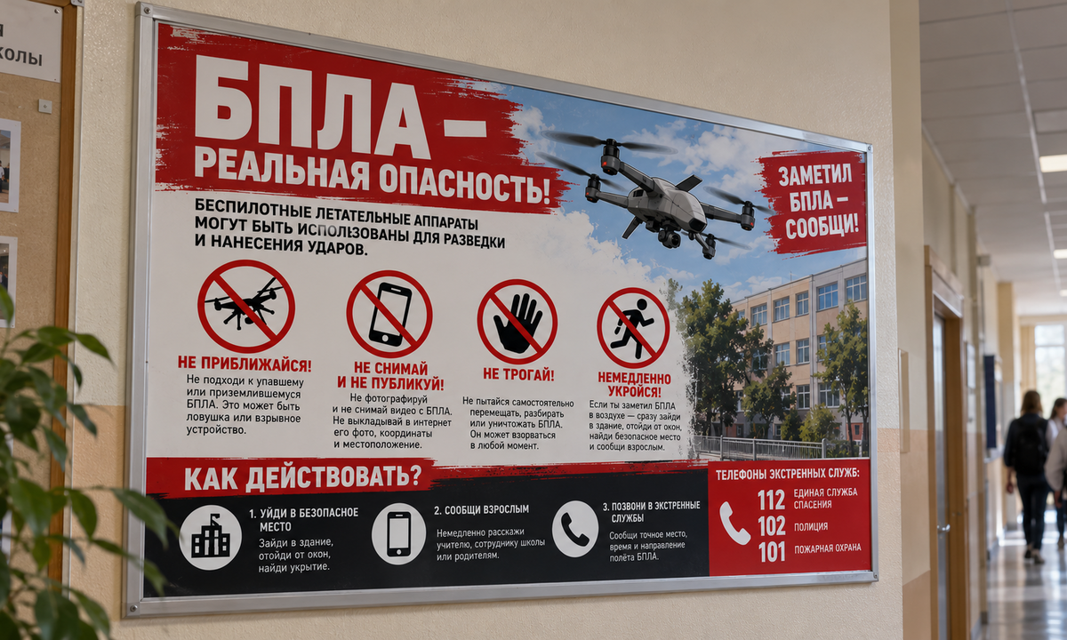 В школах Республики проводят учения по действиям при угрозе атаки БПЛА