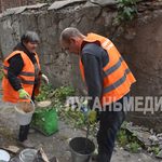 В Брянке Единая управляющая компания приводит в порядок входные группы многоэтажек
